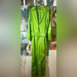 king rockstar Elvis stretch jumpsuit with rhinestones and belt Mens size M/L NWT